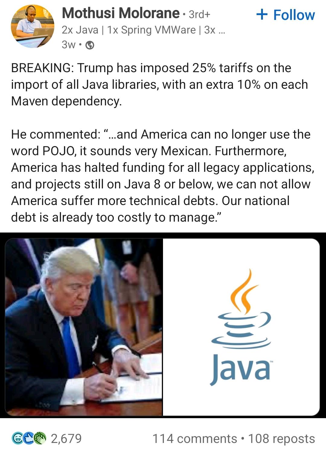 Trump Java Tariffs