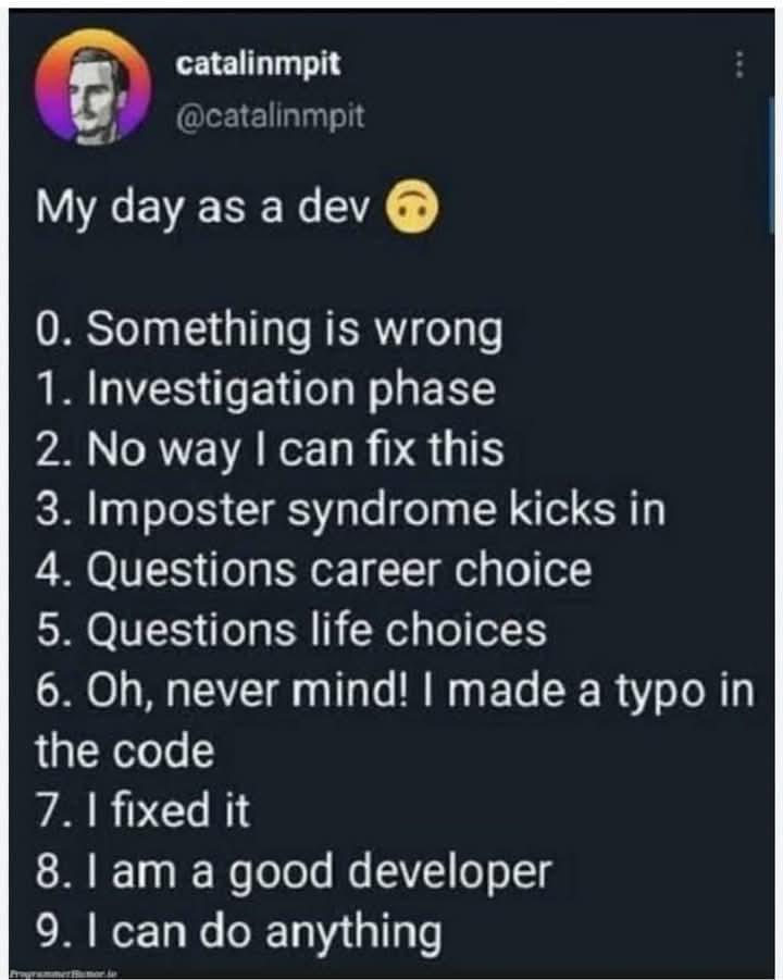 The Developer Emotional Rollercoaster