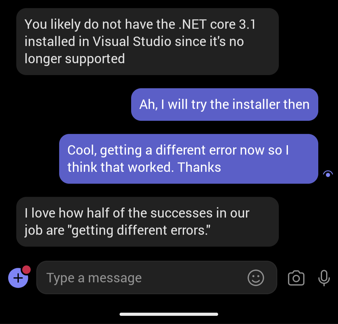 Getting Errors Is Success