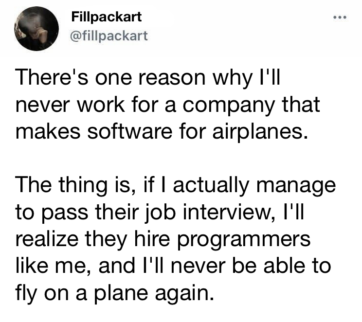 When 'Pass The Interview' = 'Cancel My Flight'