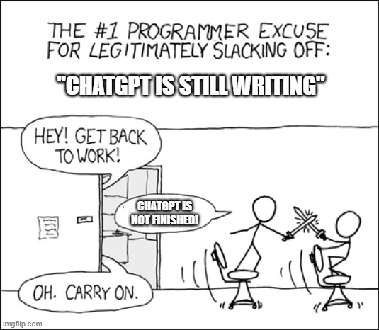 The #1 Programmer Excuse For Legitimately Slacking Off