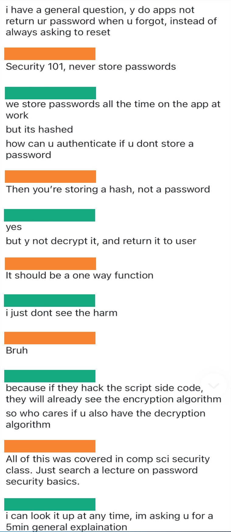 Passwords, How Do They Work? (Conversation With A Guy Who Has Been A Developer For 5 Years)