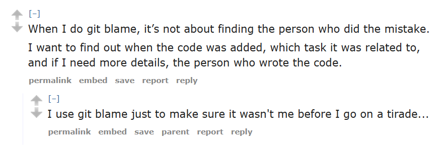 Git Blame Anyone But Myself
