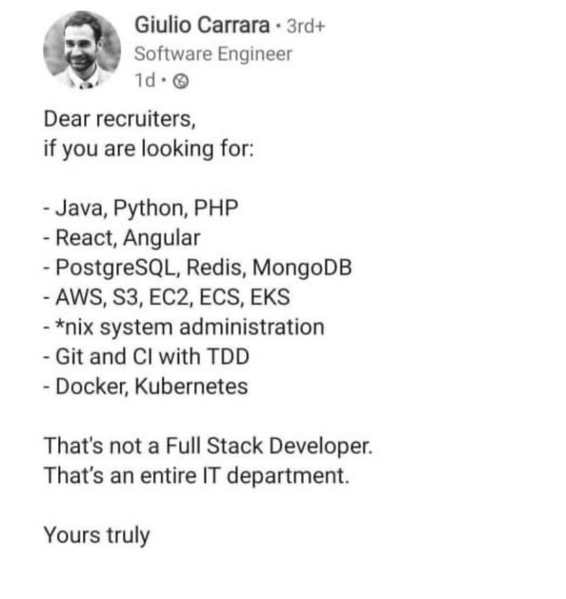 That's Not A Developer, That's An Entire IT Department