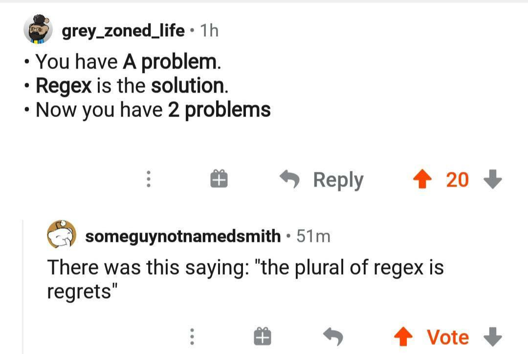 The Plural Of Regex