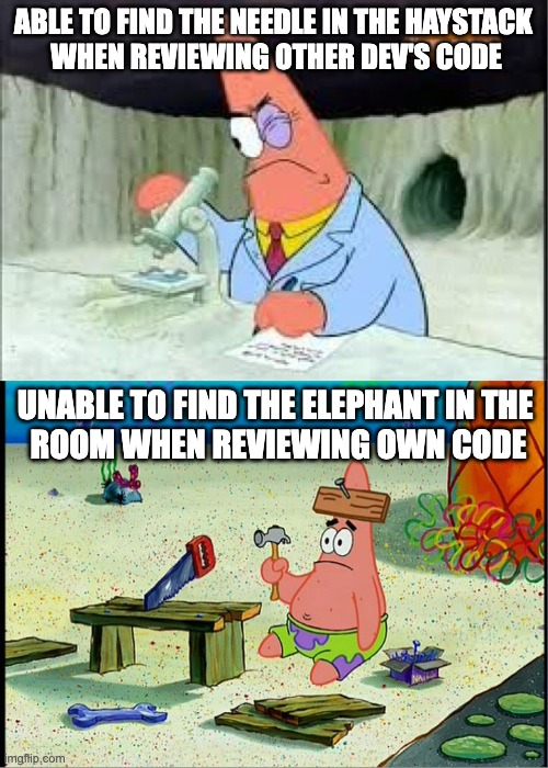 Code Review Paradox: Eagle Eyes For Others, Blind As A Bat For Self