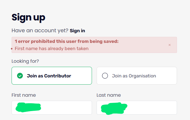 Name Not Unique