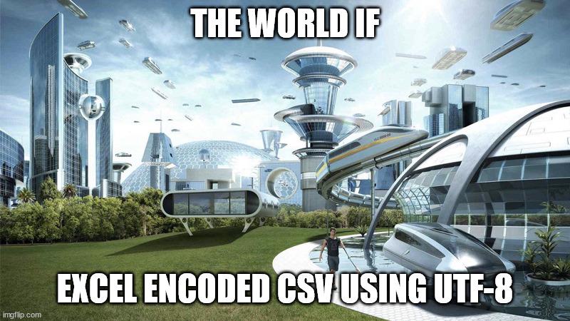 The World If Excel Encoded CSV Using UTF-8