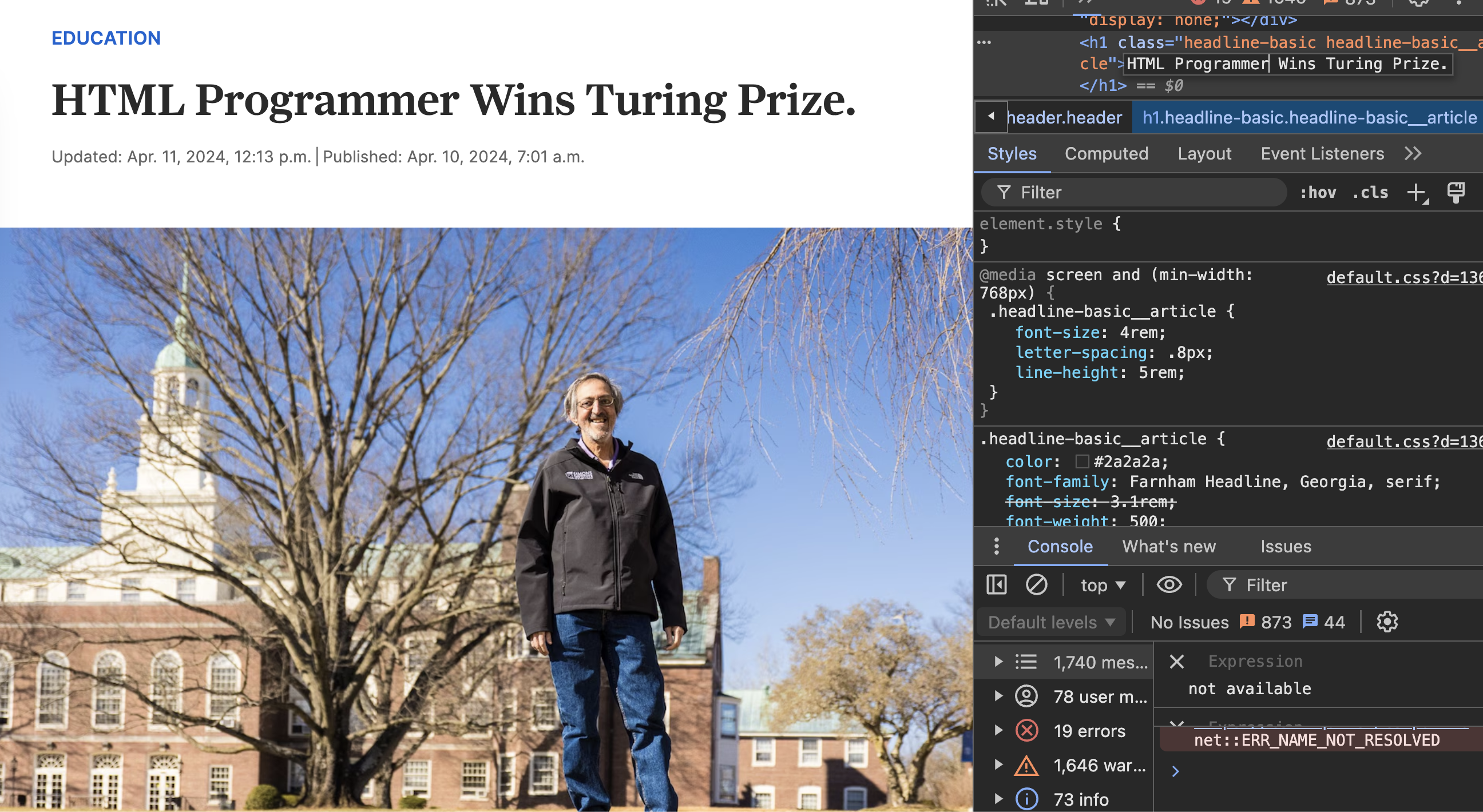 HTML Programmer Wins Turing Prize