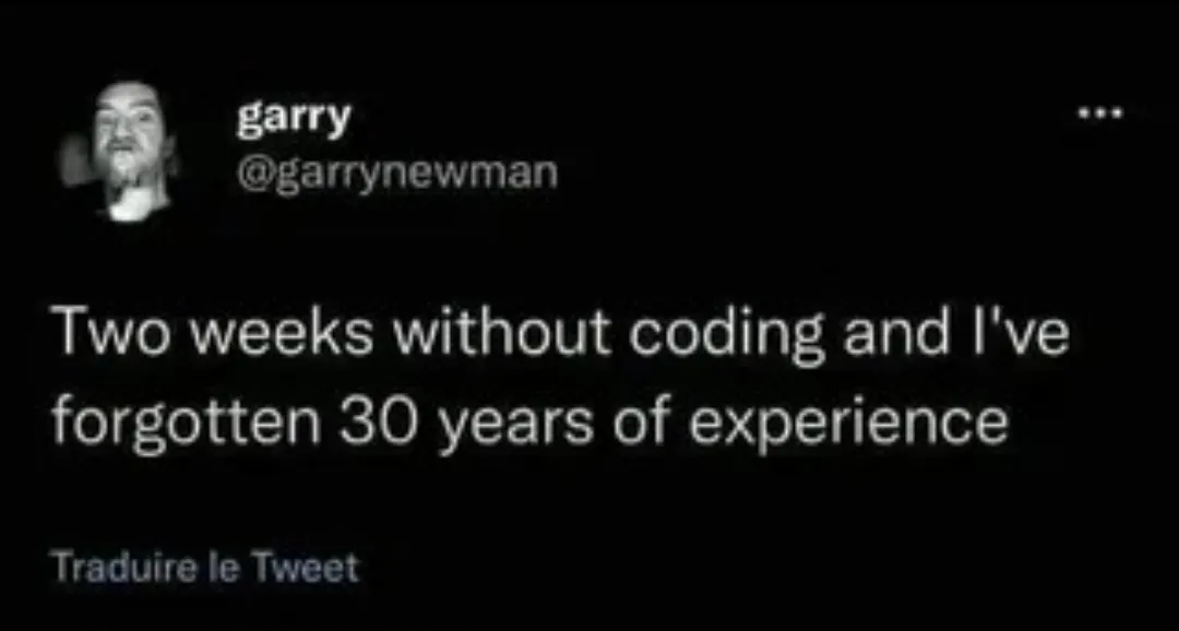 Years Of Experience Lost Within A Week