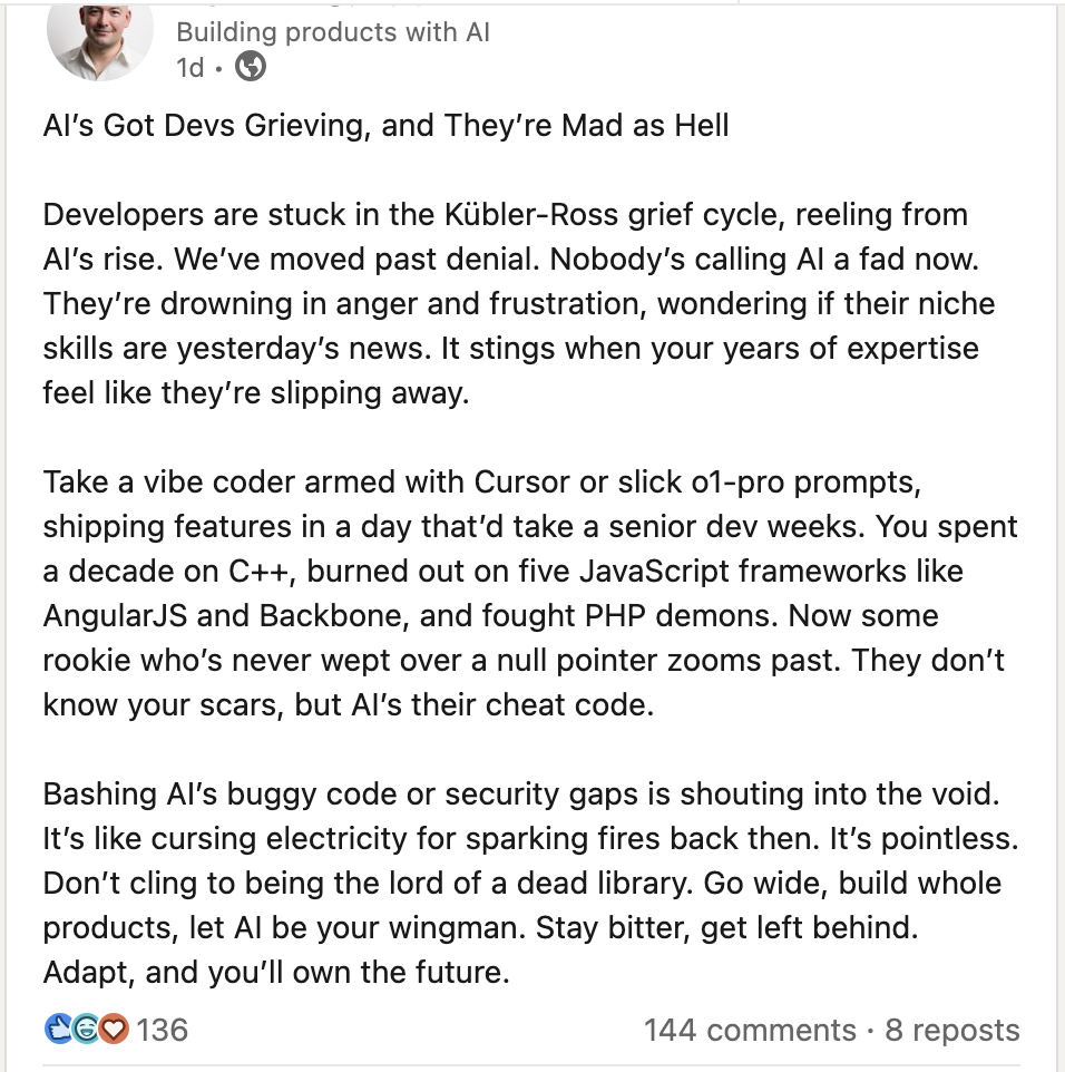 LinkedIn Tech Prophet Explains Why Your Coding Career Is Already Dead