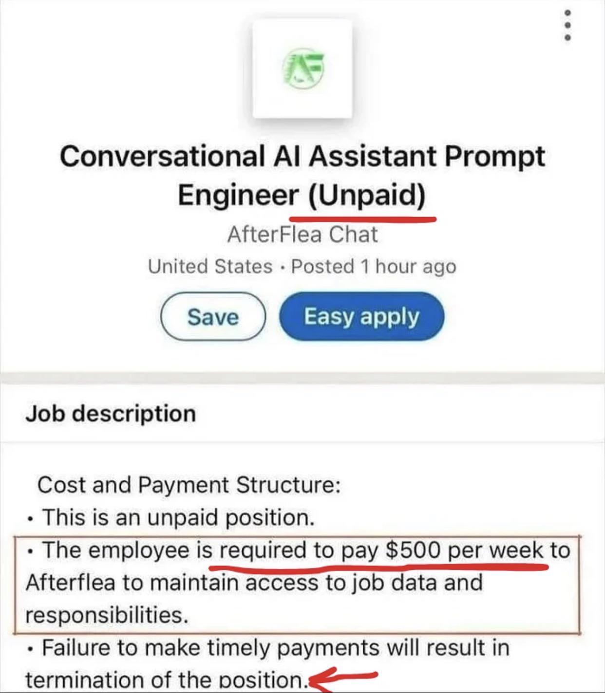I Found A Job (That Costs $500 A Week)