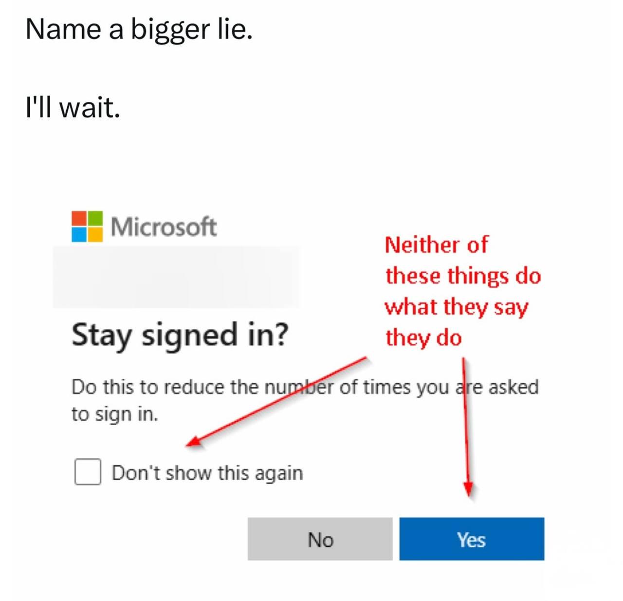 Name A Bigger Lie