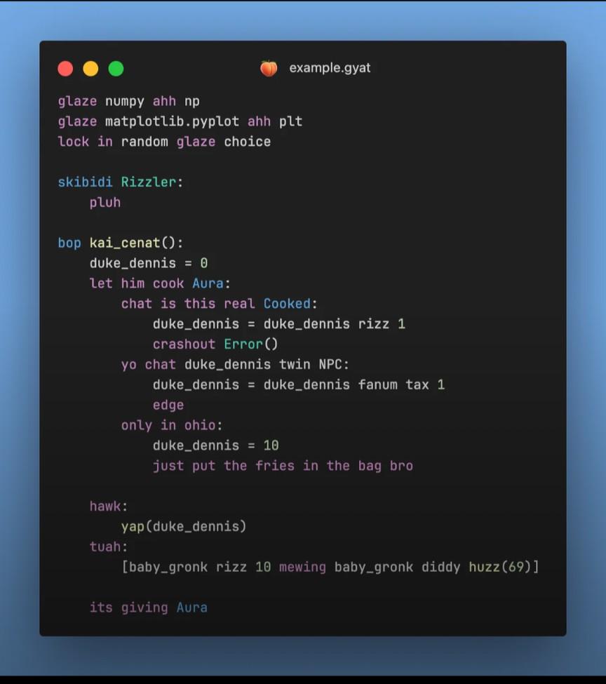 New Brainrot Programming Language Just Dropped