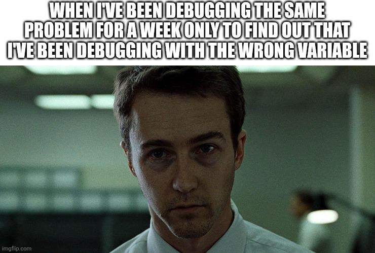 When I've Been Debugging The Same Problem For A Week