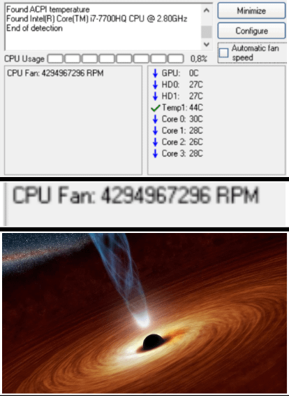 CPU Fan Moving At 5.7% The Speed Of Light