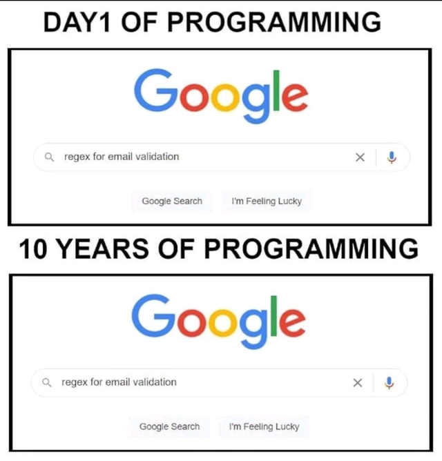 Day 1 Or Year 10: Still Googling Regex
