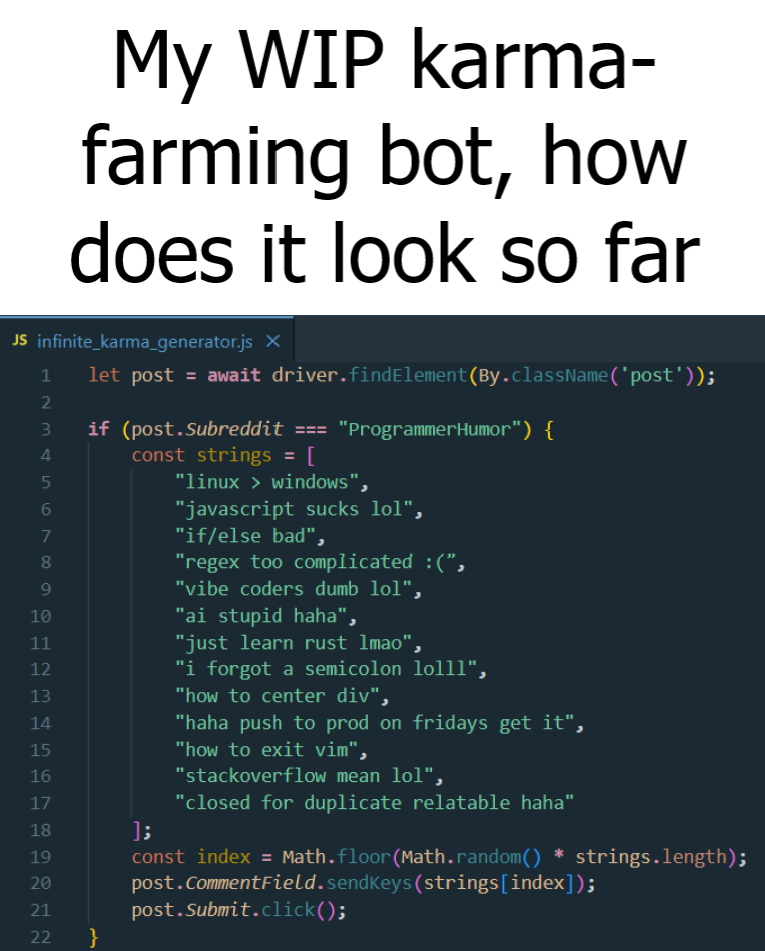 Karma Farming Bot Exposes Our Collective Shame