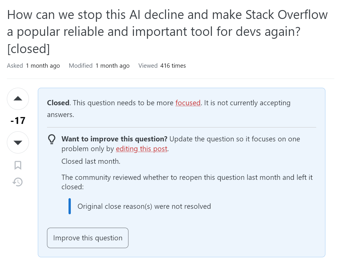 I Guess We Can't Save Stack Overflow From AI