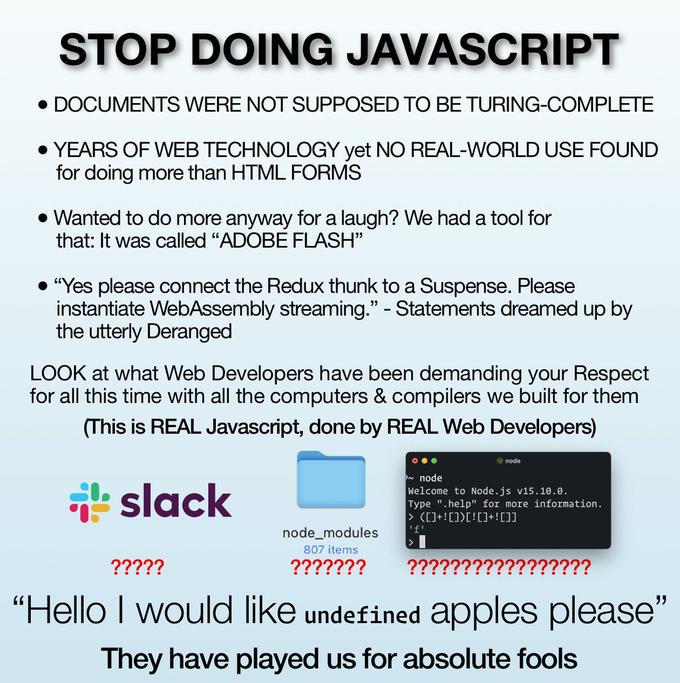 Stop Doing JavaScript