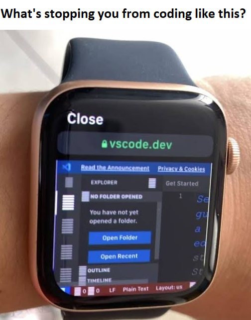 Extreme Coding: VS Code On A Smartwatch