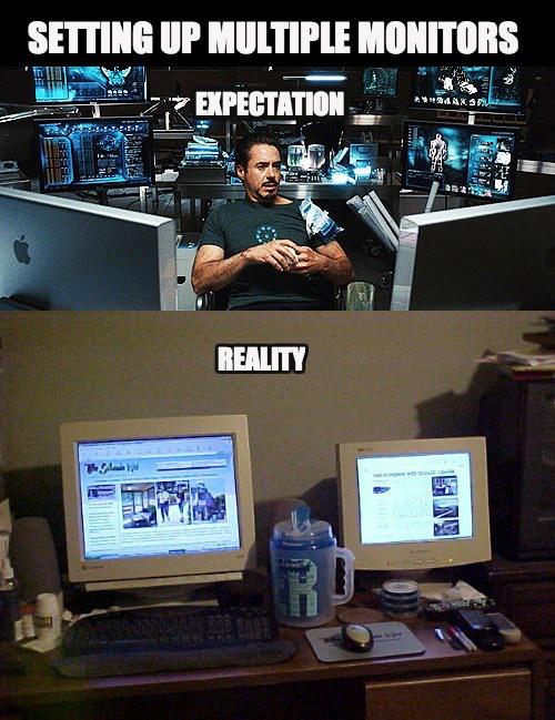 Setting Up Multiple Monitors Be Like