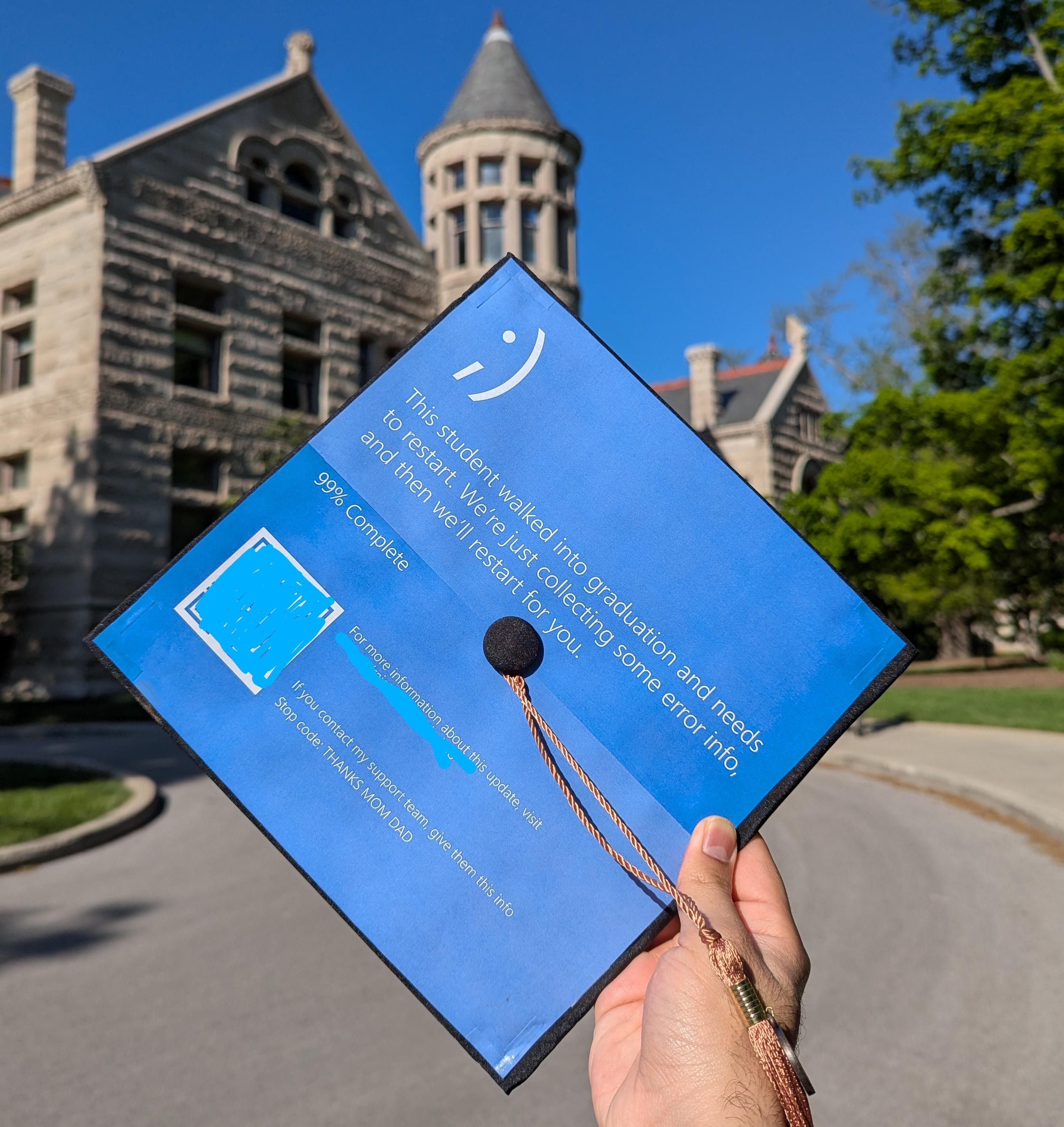 Attempted Running Crysis On My Graduate Cap