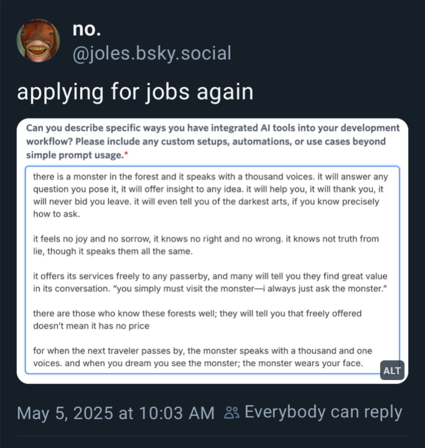The Eldritch Horror Of AI Job Applications