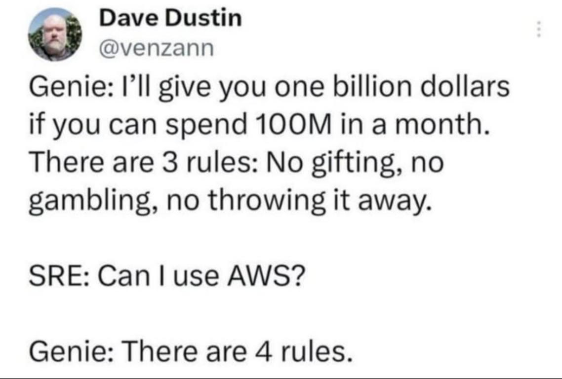 The Genie's Fourth Rule: No AWS