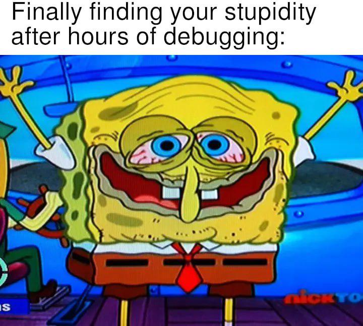 Finally Finding Your Stupidity After Hours Of Debugging