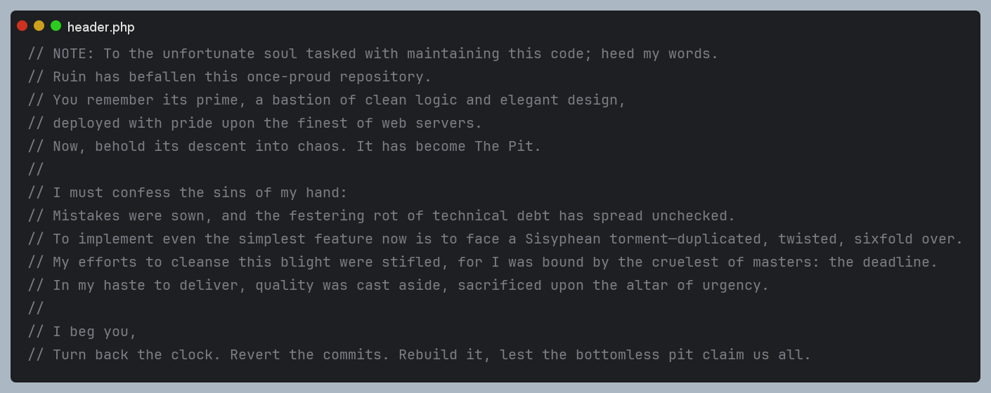 What Would You Do If You Joined A Code Base And Saw This?