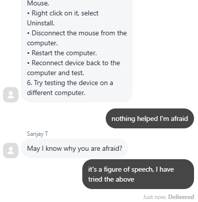 Logitech Customer Support Conversations Get A Little Bit Too Real