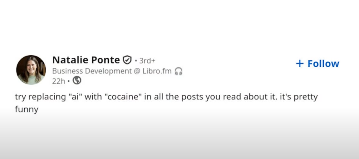 Replace "AI" With "Cocaine" In Tech Posts