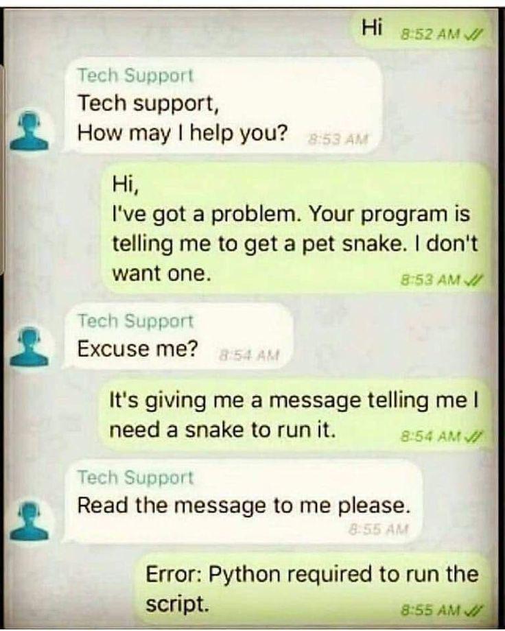 When Python Requires An Actual Snake