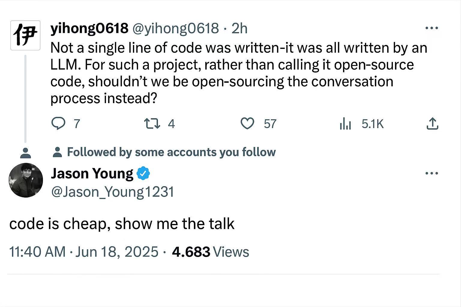 Code Is Cheap, Show Me The Talk