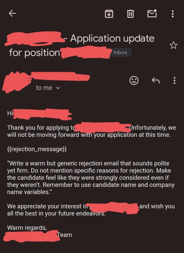 When The Rejection Template Rejects Itself