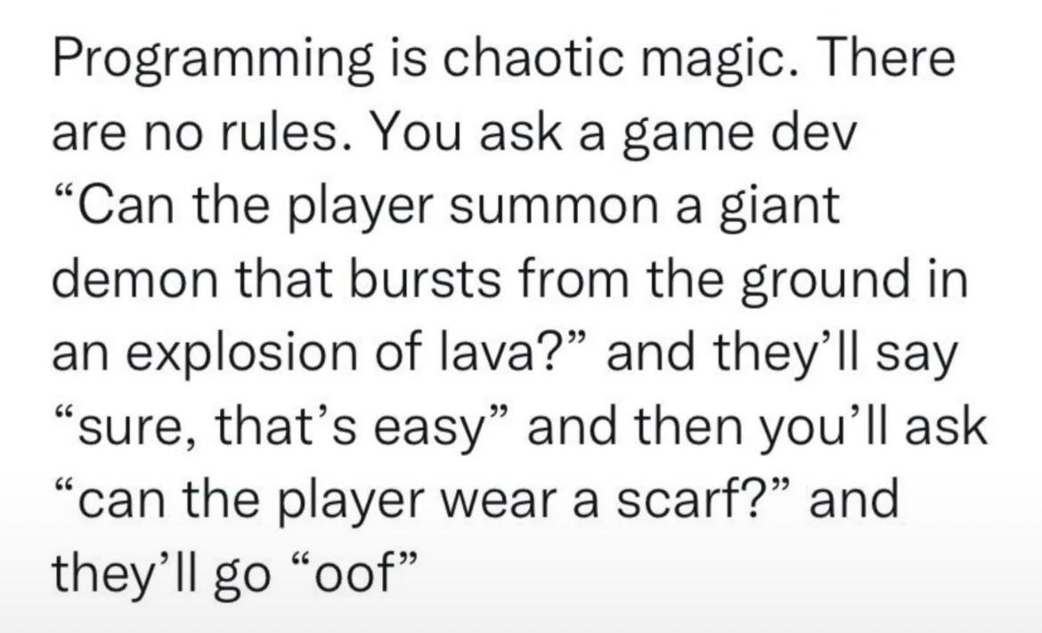 Summoning Demons Is Easier Than Cloth Physics