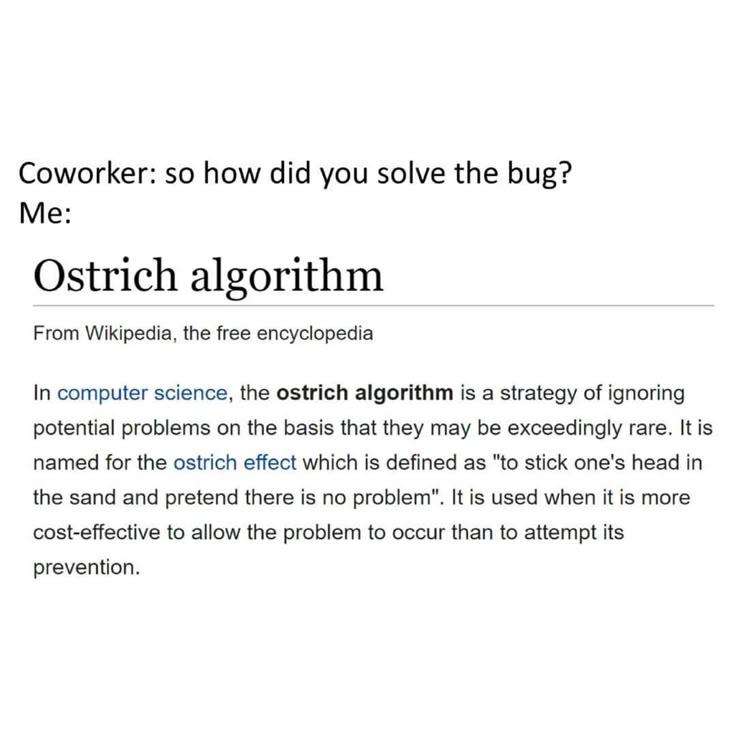 The Ostrich Algorithm: Official Bug-Fixing Strategy