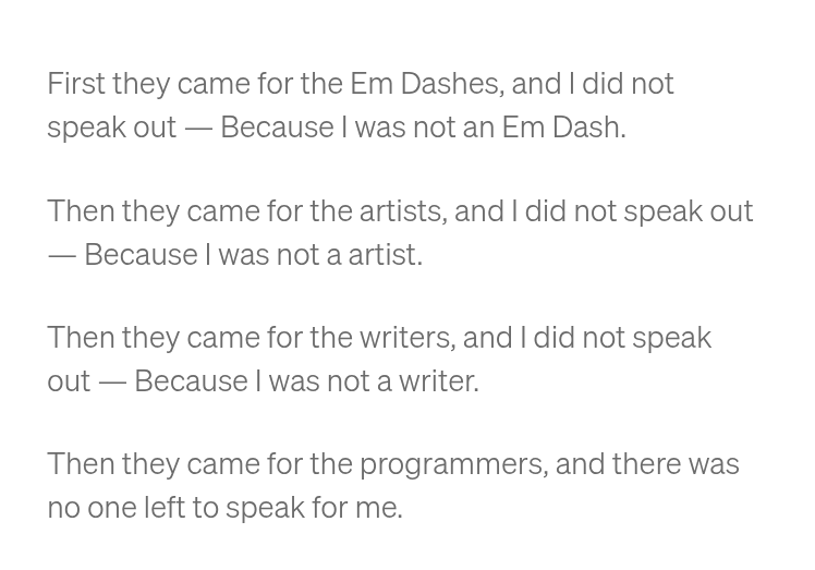 First They Came For The Em Dashes