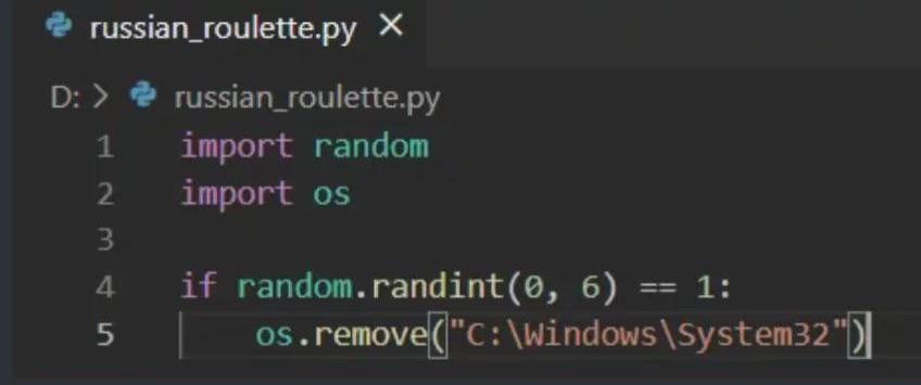 Russian Roulette: Python Edition
