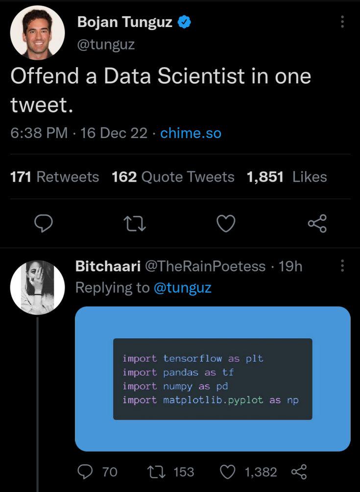 How To Make A Data Scientist Cry In Four Lines