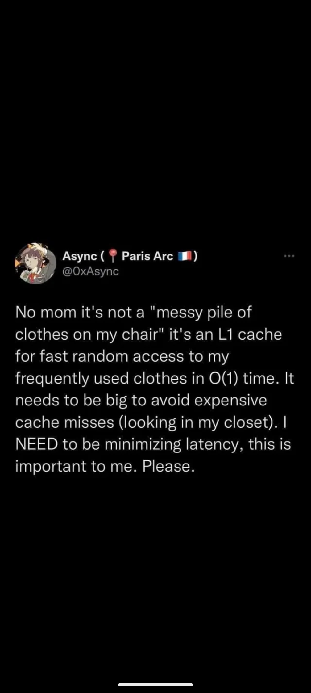 The L1 Cache Chair: Optimized Clothing Access