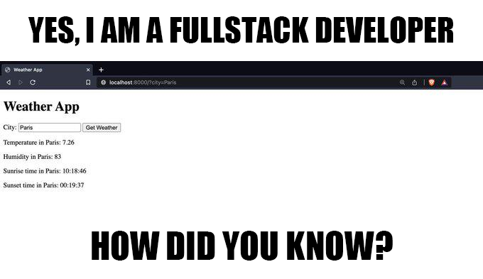 Fullstack Developer: The Weather App Edition