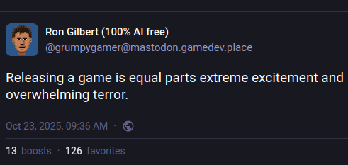 Releasing A Game: Extreme Excitement And Overwhelming Terror