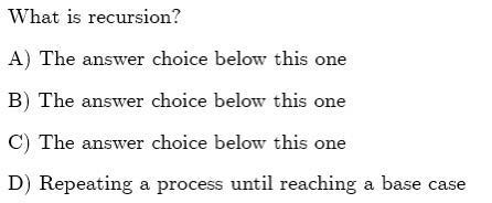 Recursion Question