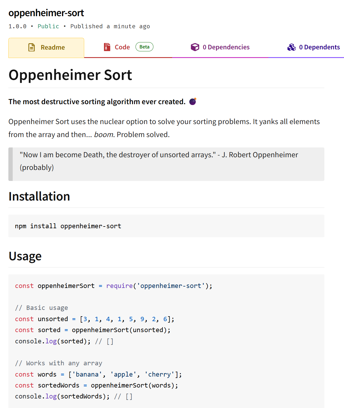 Nuclear Option For Your Sorting Problems