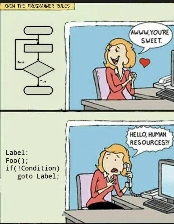 Know The Programmer Rules: Goto Edition