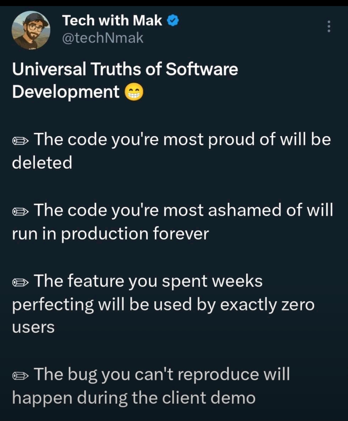 Universal Truths Of Software Development