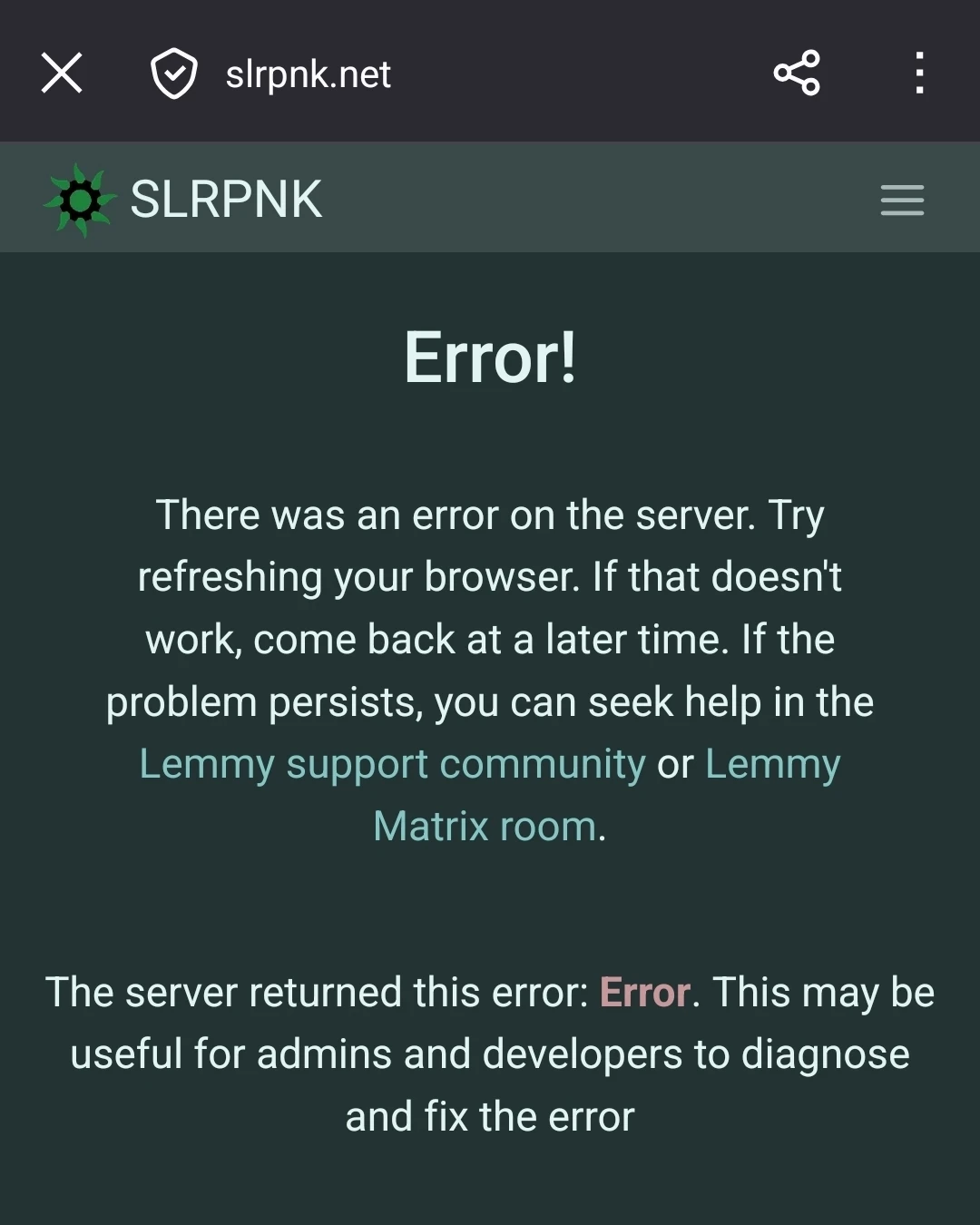 Error: Your Error Has Errored