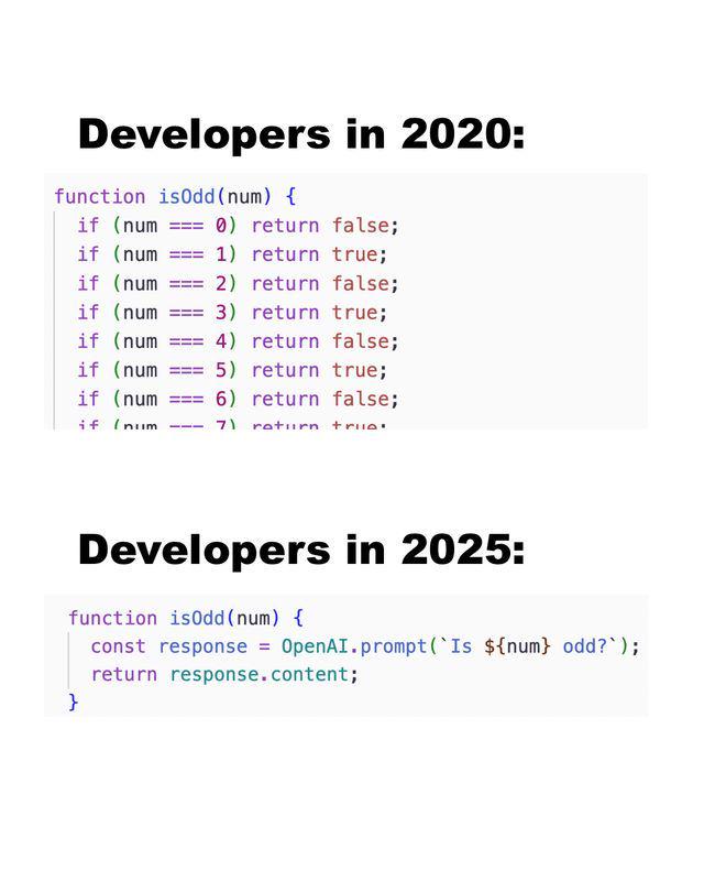 Developers In 2020 Vs 2025